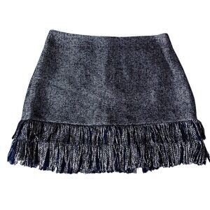 STS Sail to Sable Wool Blend Fringed Tweed Skirt‎ sz 8